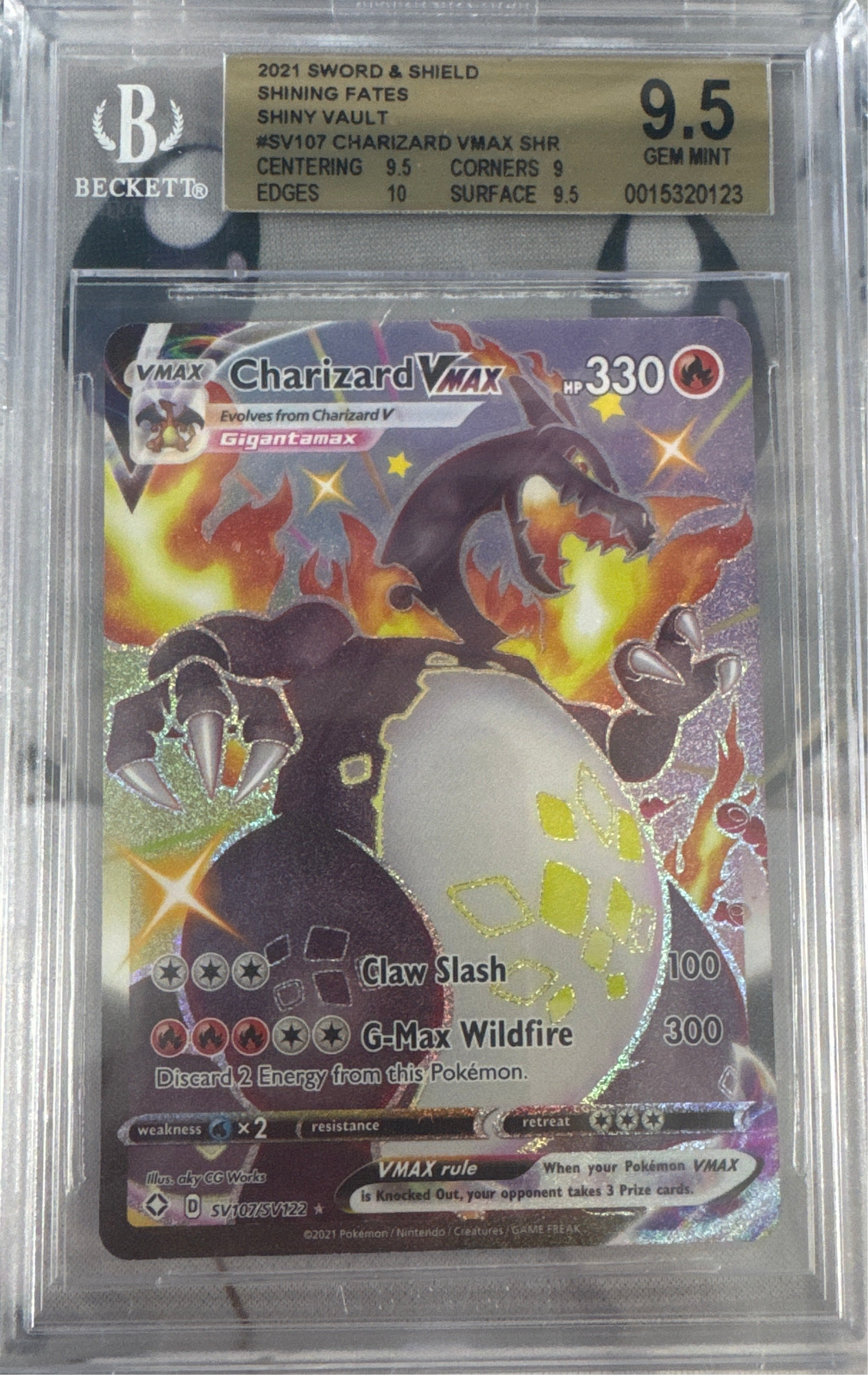 2021 POKEMON CHARIZARD VMAX #SV107 BGS 9.5