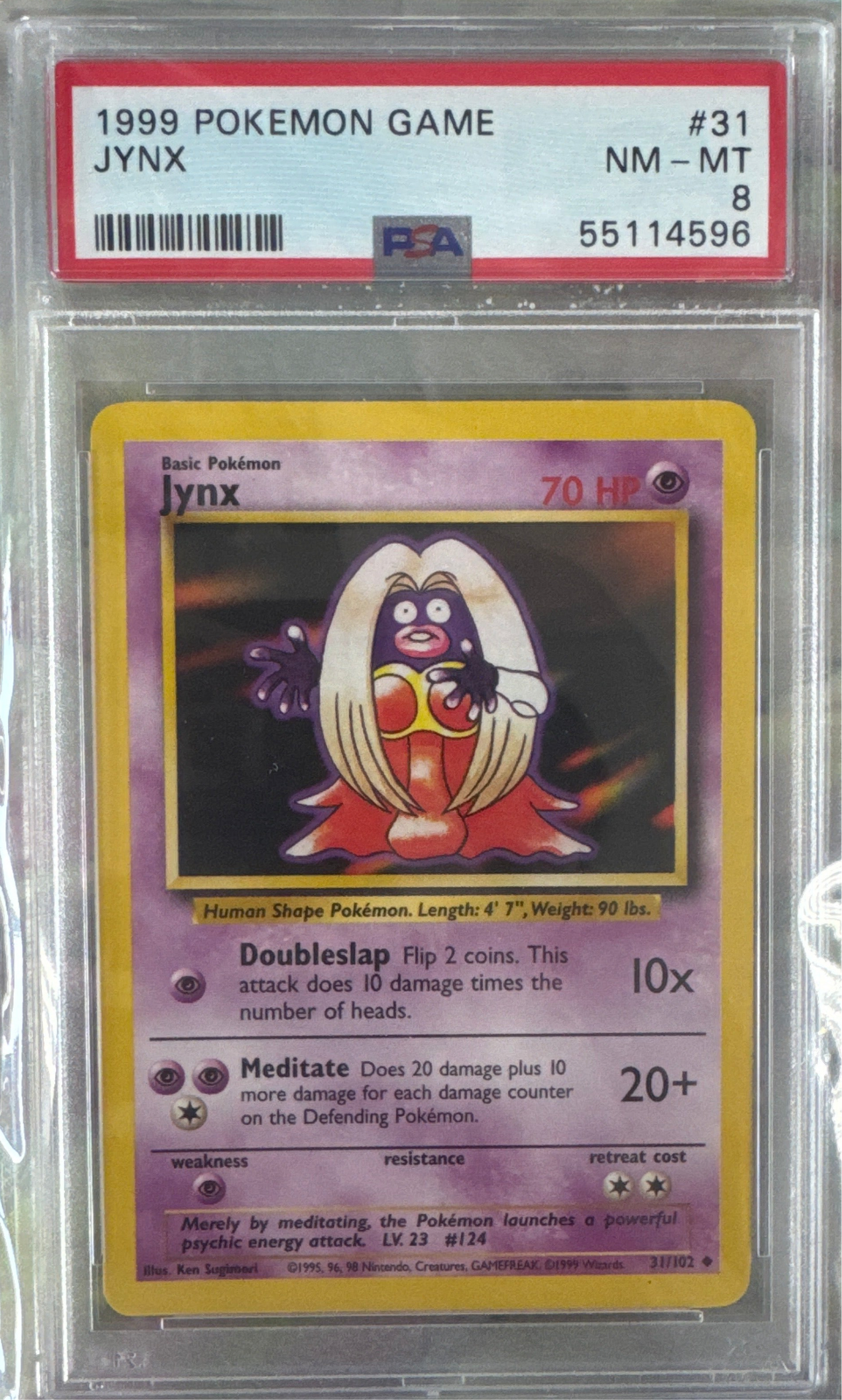 1999 POKEMON GAME #31 JYNX PSA 8