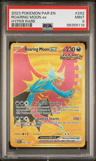 2023 POKEMON PAR EN-PARADOX RIFT #262 ROARING MOON ex HYPER RARE PSA 9 – Topcard