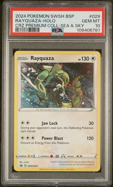 pokemon rayquaza card price 2024 SWSH BLACK STAR PROMO #029 RAYQUAZA-HOLO CRZ PREMIUM COLL – Topcard Timeless Attack 2 Red Ward - Revised Card:sv11b 141