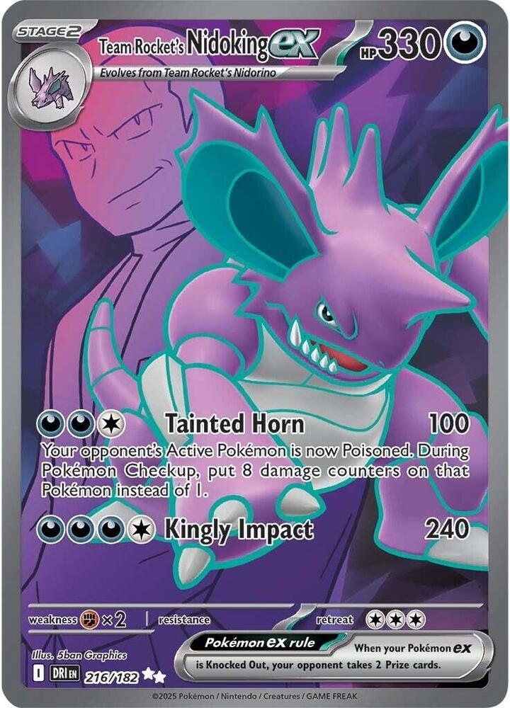 Team Rocket's Nidoking ex - 216/182 - SV10: Destined Rivals