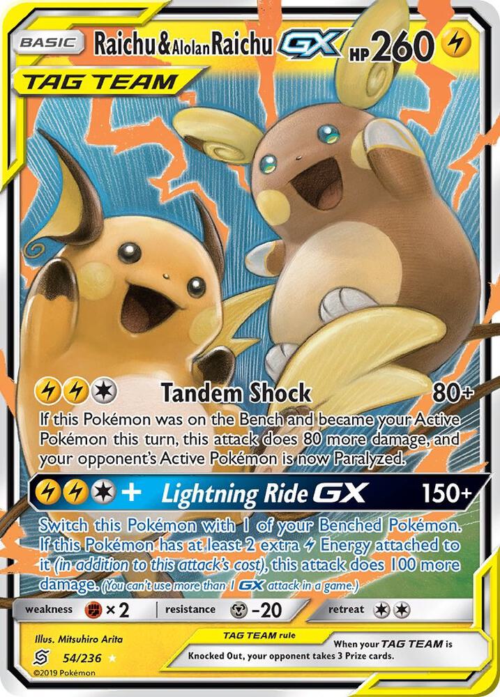 Raichu & Alolan Raichu GX - SM - Unified Minds
