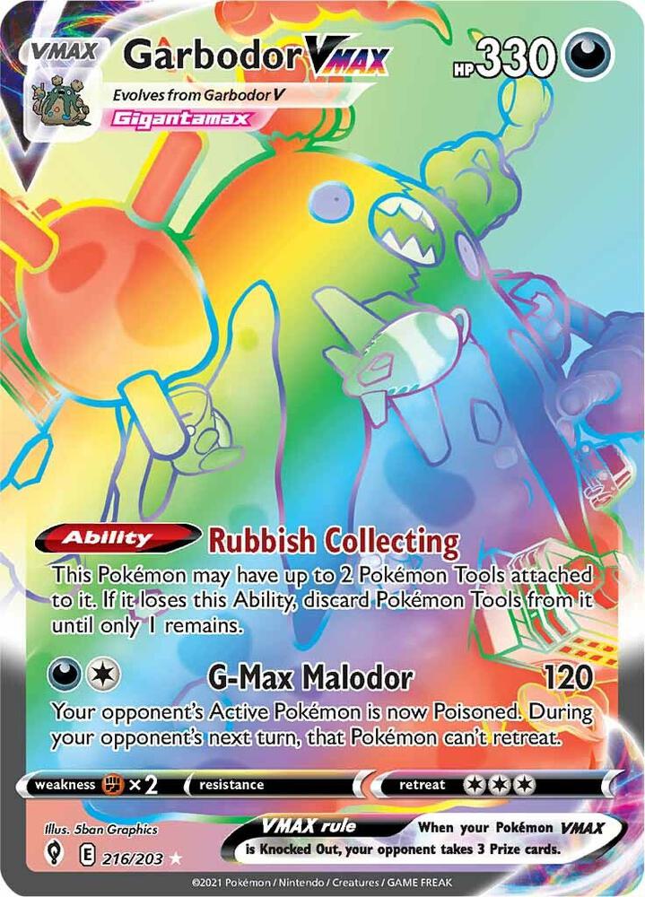 Garbodor VMAX (Secret) - SWSH07: Evolving Skies