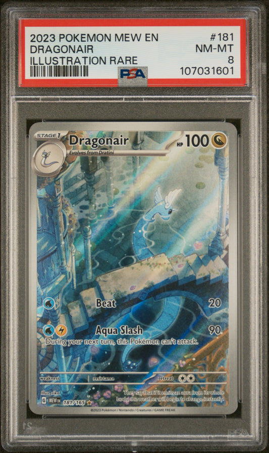 2023 POKEMON MEW EN-151 DRAGONAIR ILLUSTRATION RARE #151 PSA 8