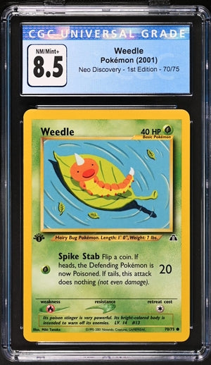 2001 POKEMON NEO DISCOVERY WEEDLE 1ST EDITION #70/75 CGC 8.5