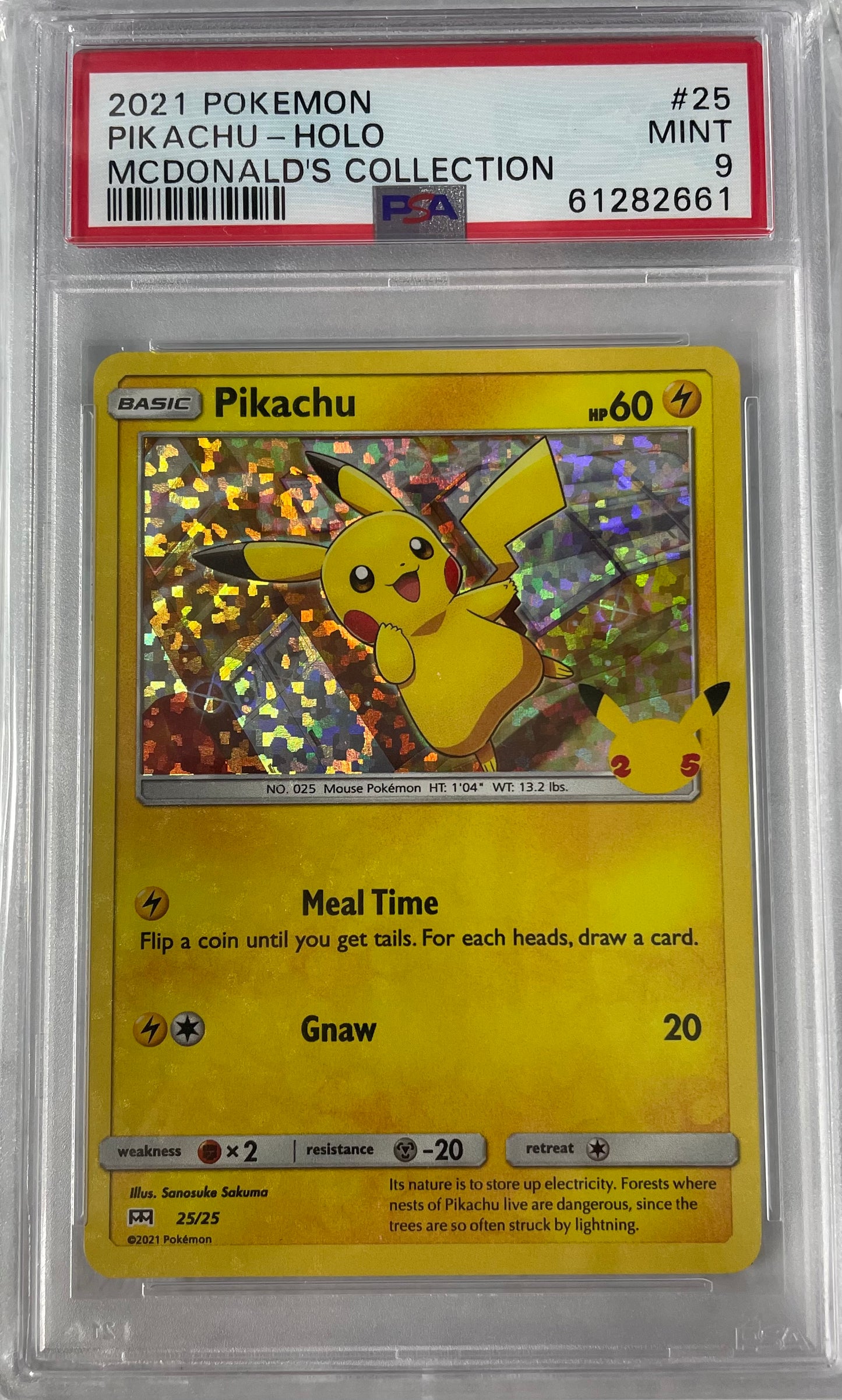 2021 POKEMON CELEBRATION MCDONALD'S COLLECTIO PIKACHU - HOLO #25 PSA 9