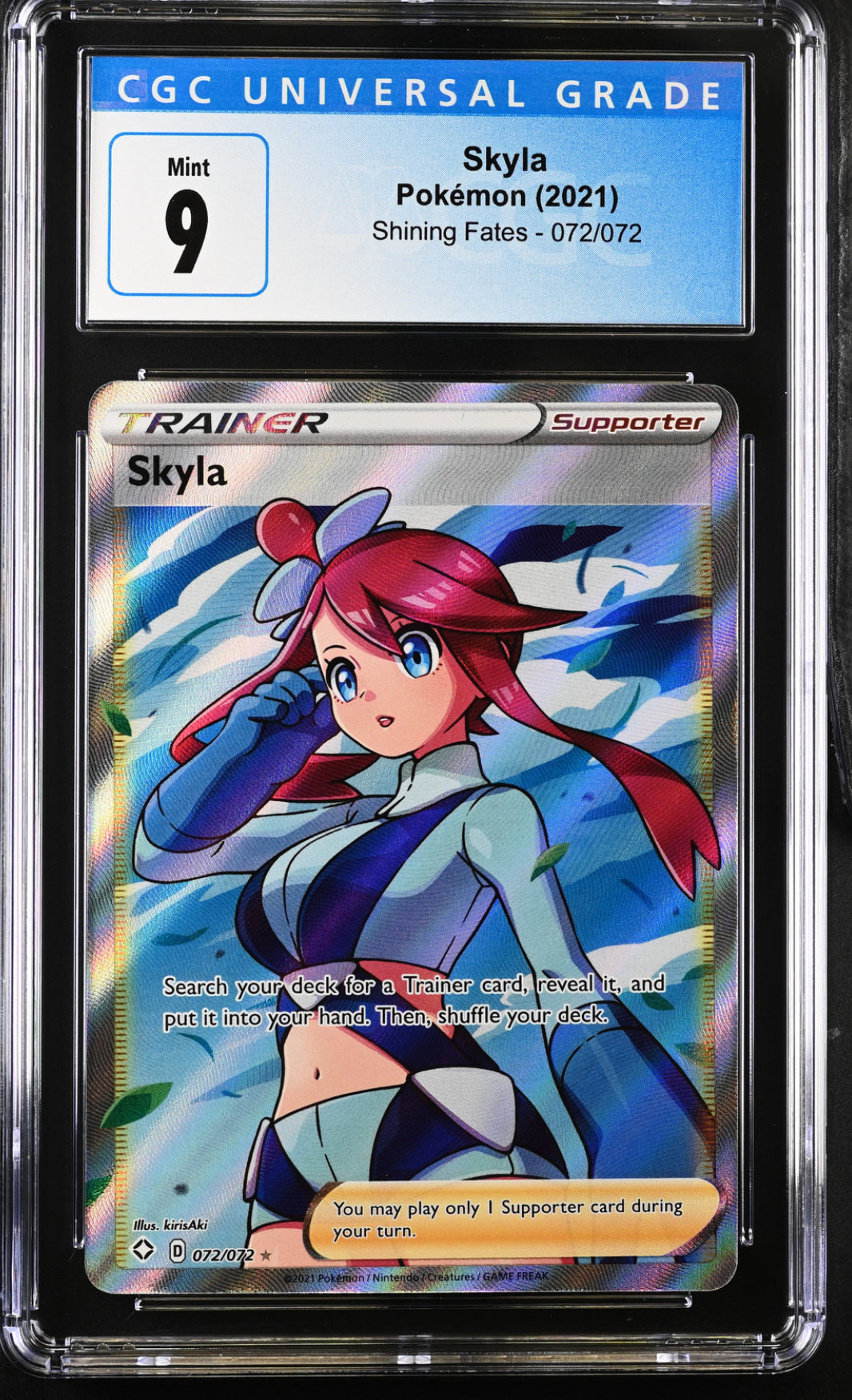 2021 Pokemon Skyla #072/072 CGC 9 Topcard 2021 Pokemon Skyla #072/072 CGC 9 Topcard
