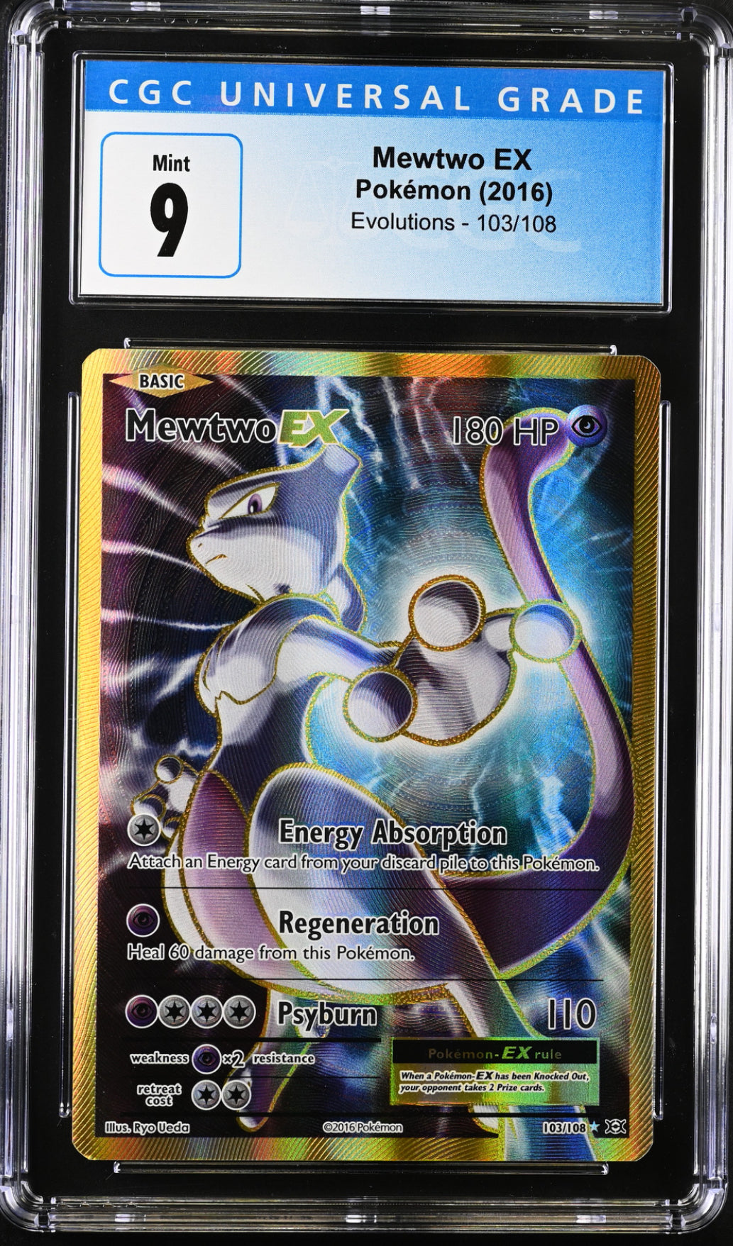 2016 Pokemon Mewtwo Ex #103/108 CGC 9