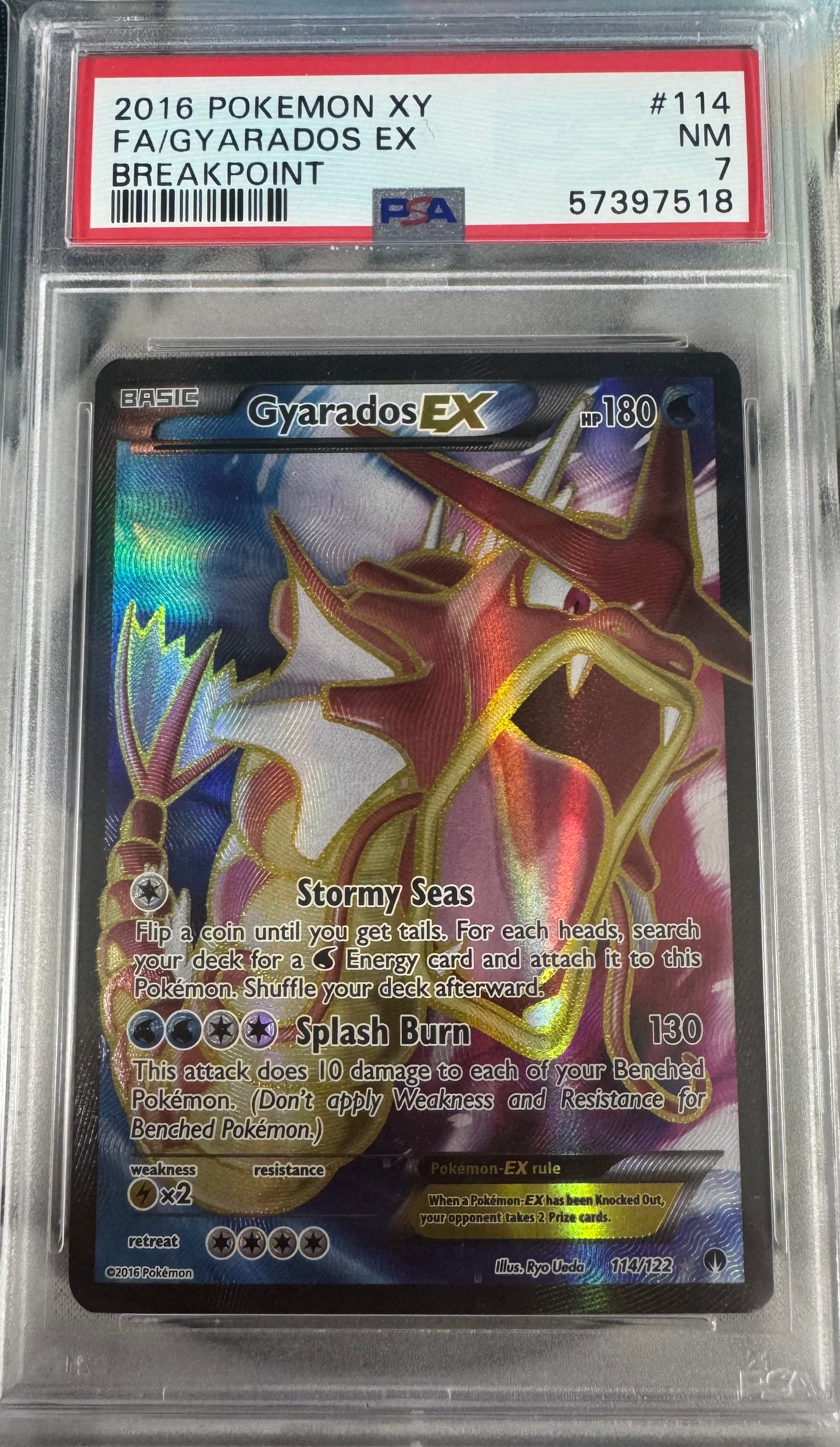 2016 Pokemon Gyarados Ex #114 PSA 7