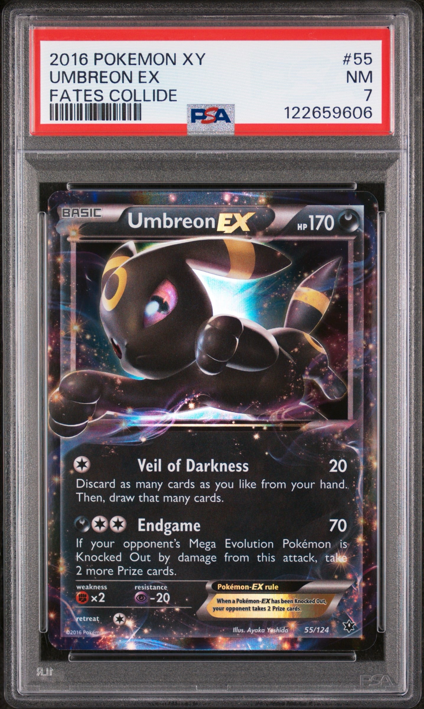 2016 POKEMON XY FATES COLLIDE UMBREON EX #55 PSA 7