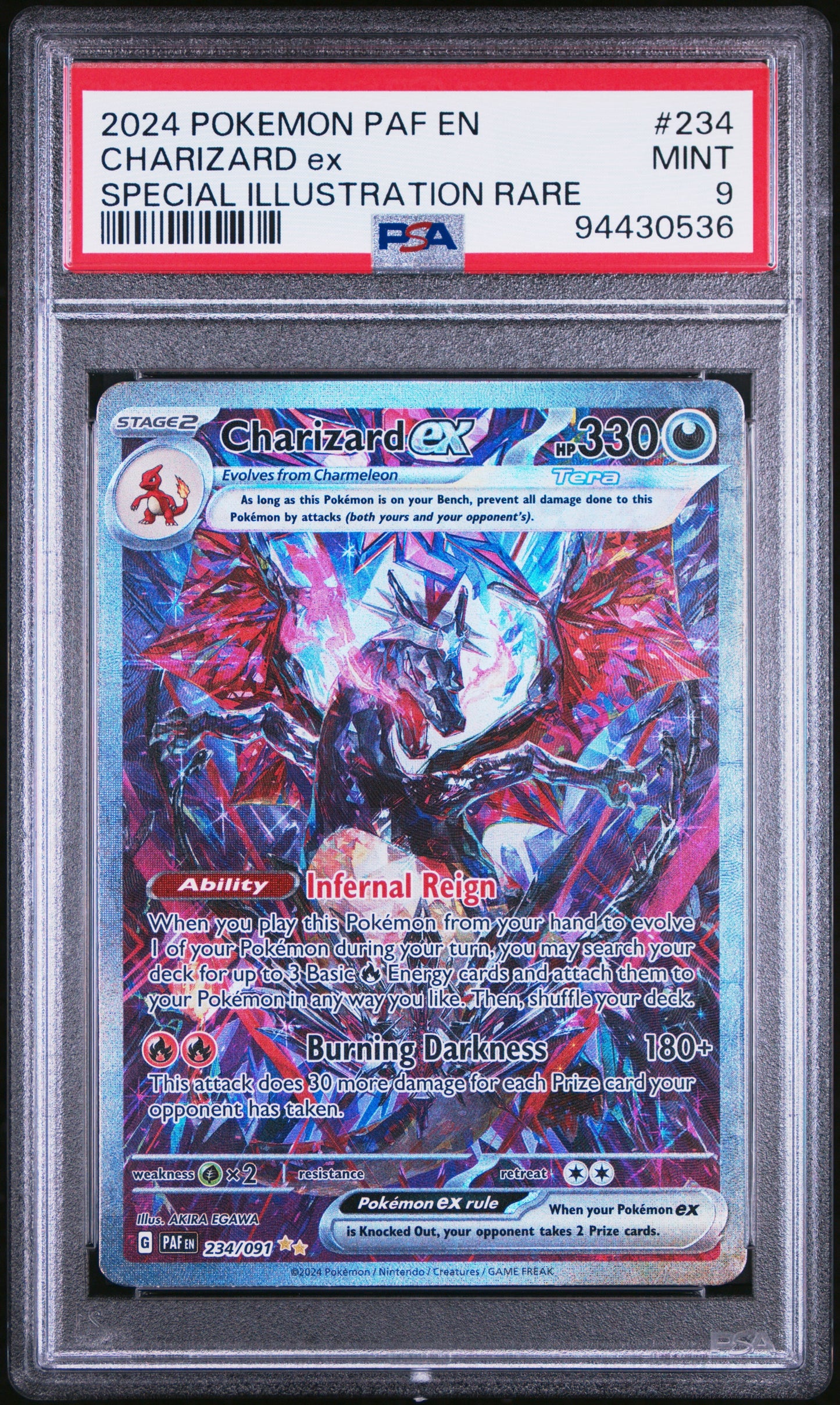 2024 POKEMON PAF EN-PALDEAN FATES #234 CHARIZARD EX SPECIAL ILLUSTRATION RARE PSA 9