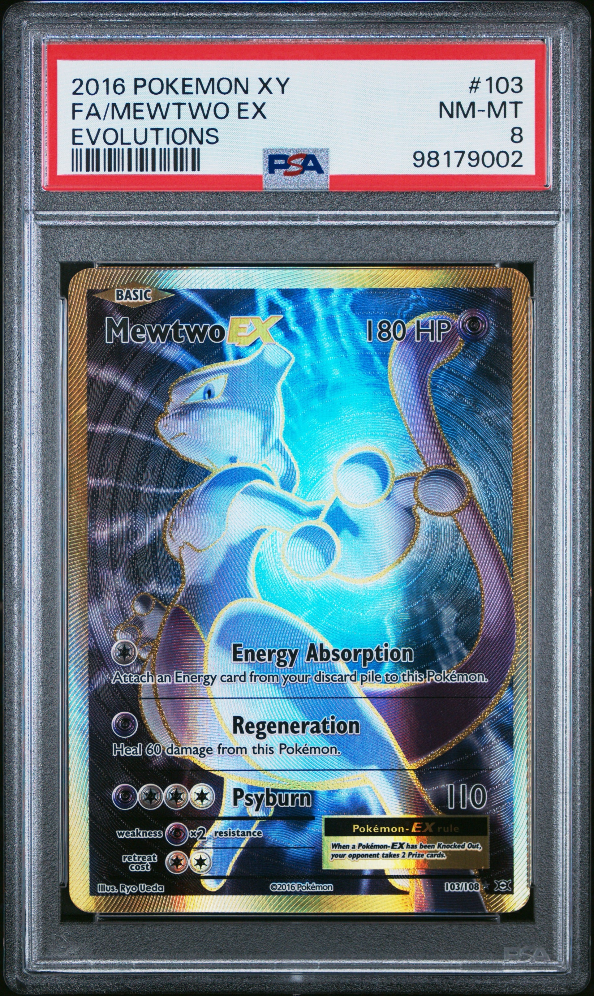 2016 Pokemon Mewtwo Ex #103 PSA 8 Topcard 2016 Pokemon Mewtwo Ex #103 PSA 8 Topcard