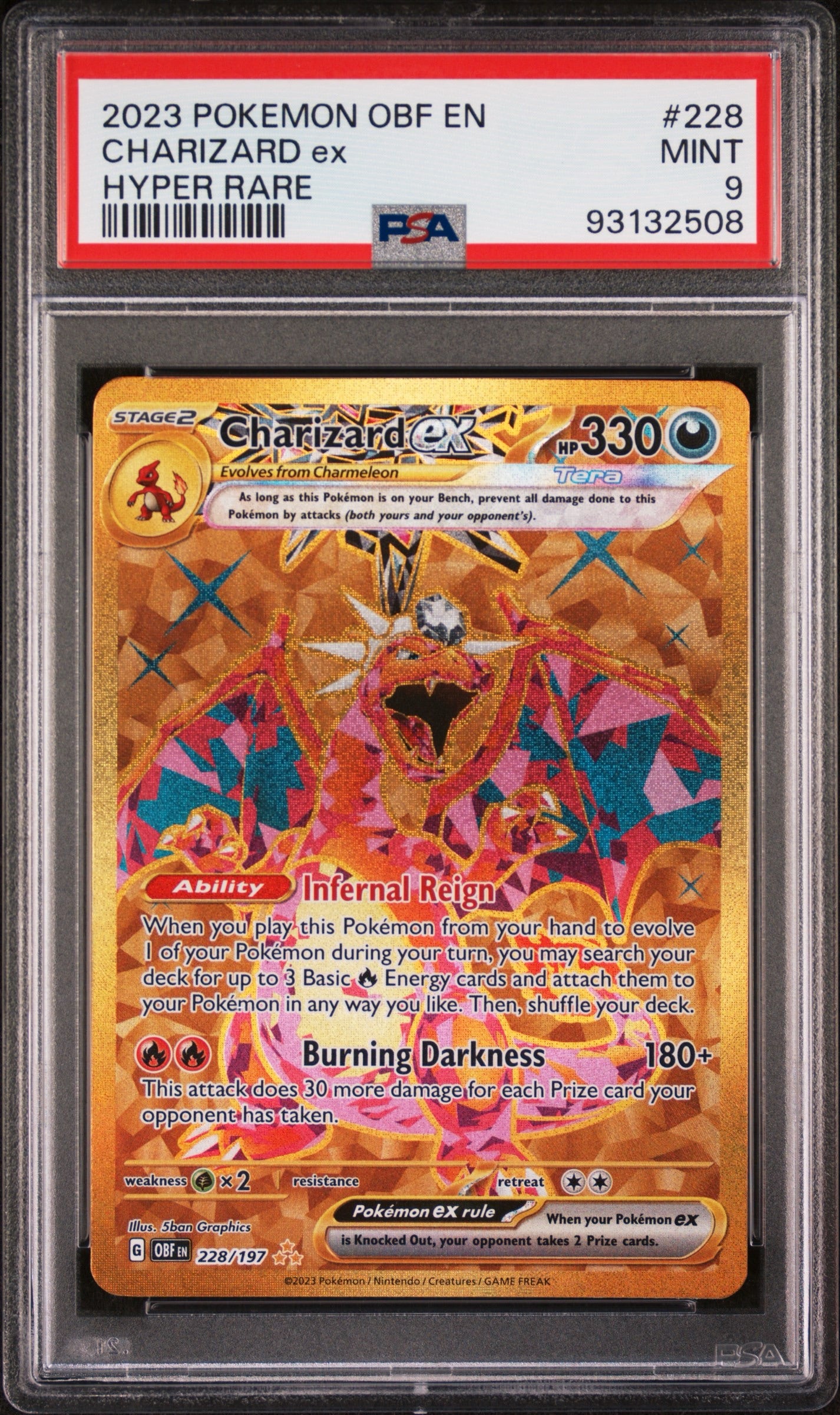 2023 Pokemon Charizard Ex #228 PSA 9