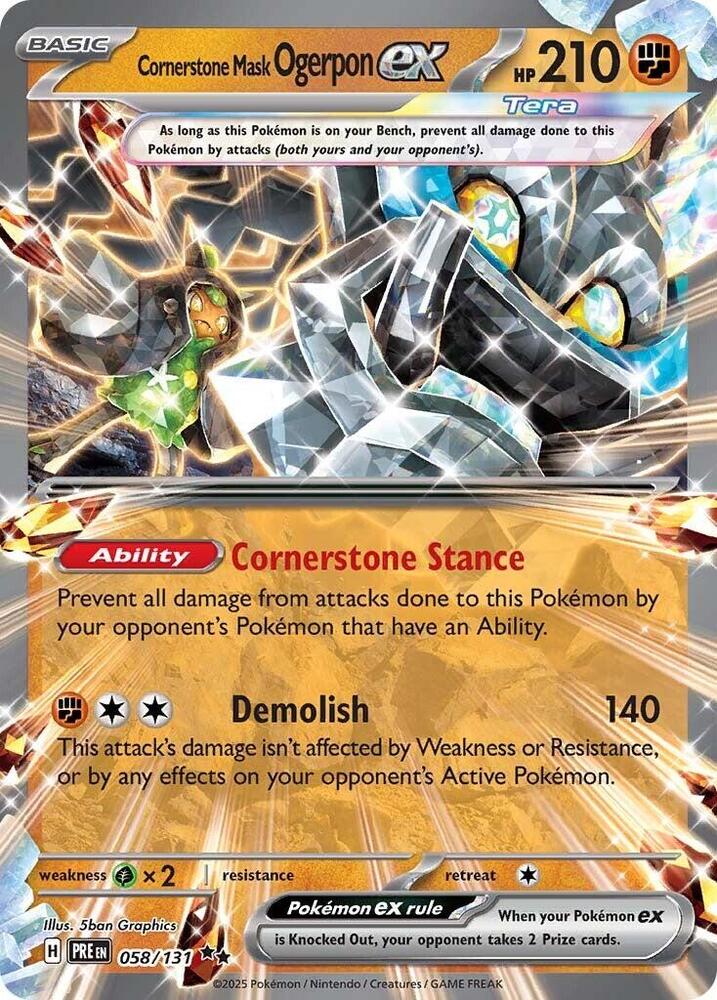Cornerstone Mask Ogerpon ex - 058/131 - SV: Prismatic Evolutions