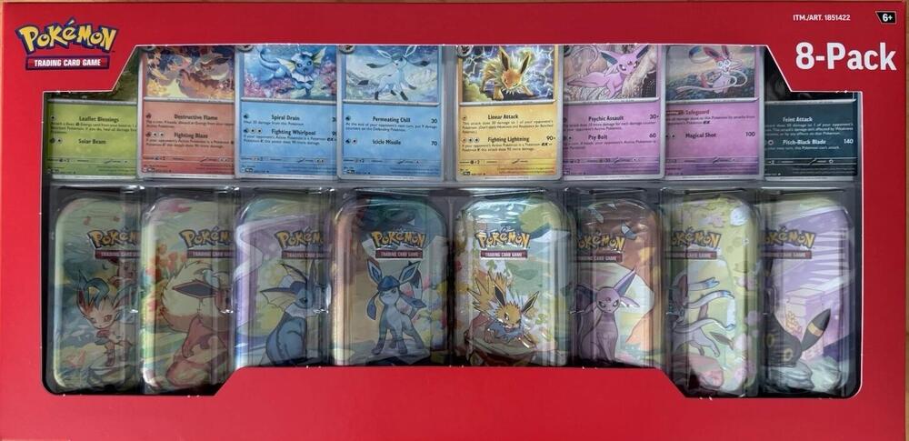 do they sell pokemon cards at costco Prismatic Evolutions 8-Pack Mini Tins – Topcard Contains 1 Elite Trainer Style:Artwork + Display Case + Magnetic Stand (3D Printed, White) MTG - HP - Exile