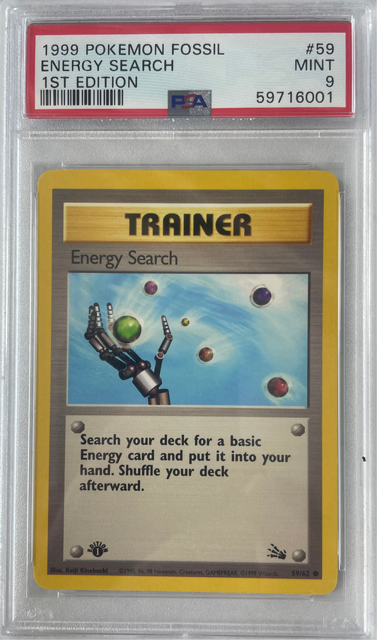 1999 POKEMON FOSSIL ENERGY SEARCH 1ST EDITION #59 PSA 9