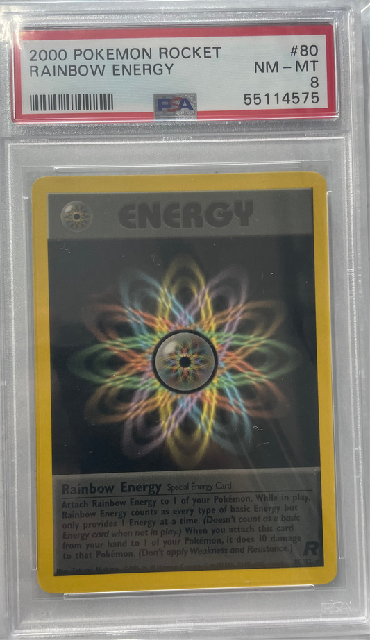 2000 POKEMON ROCKET RAINBOW ENERGY #80 PSA 8