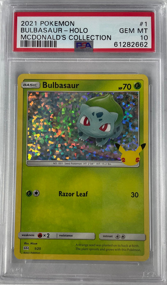 2021 POKEMON CELEBRATION MCDONALDS'S COLLECTION BULBASAUR - HOLO #1 PSA 10