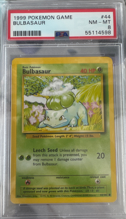 1999 POKEMON GAME #44 BULBASAUR PSA 8
