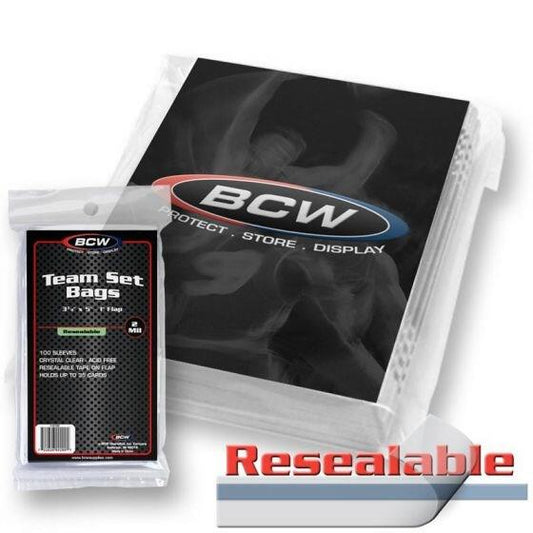 BCW Resealable Team Set Bags (100-Pack)