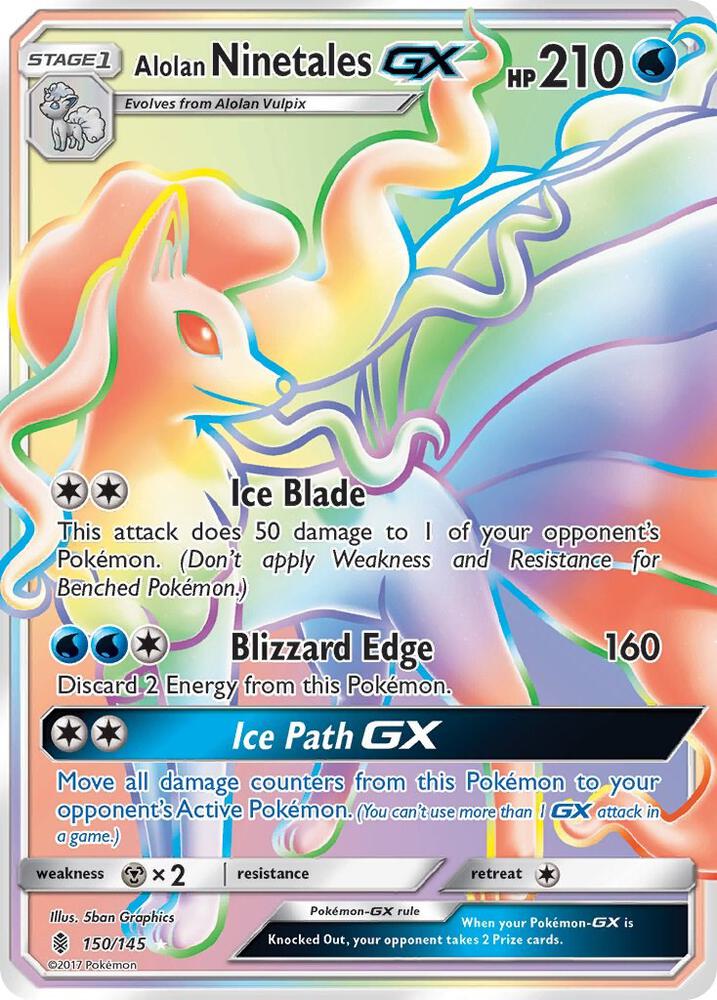 Alolan Ninetales GX (Secret) - SM - Guardians Rising
