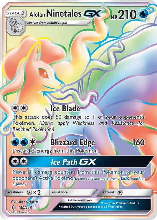 Alolan Ninetales GX (Secret) - SM - Guardians Rising