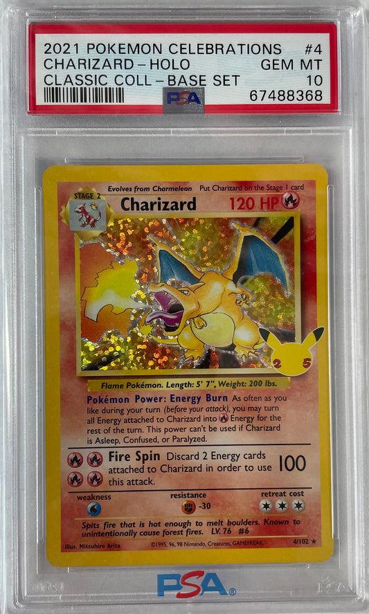 2021 POKEMON CELEBRATIONS CHARIZARD  - HOLO #4 PSA 10