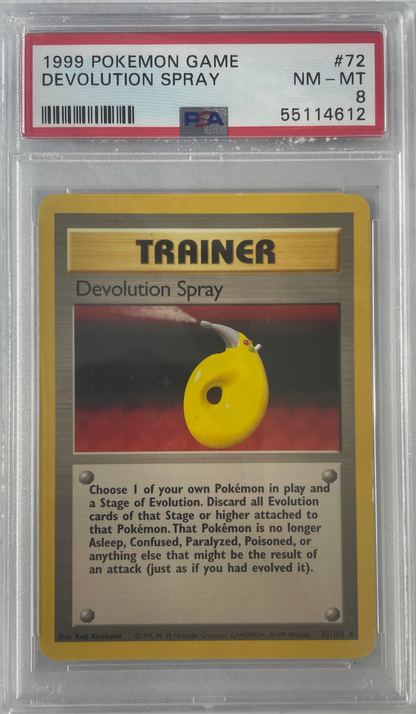 1999 POKEMON GAME DEVOLUTION SPRAY #72 PSA 8