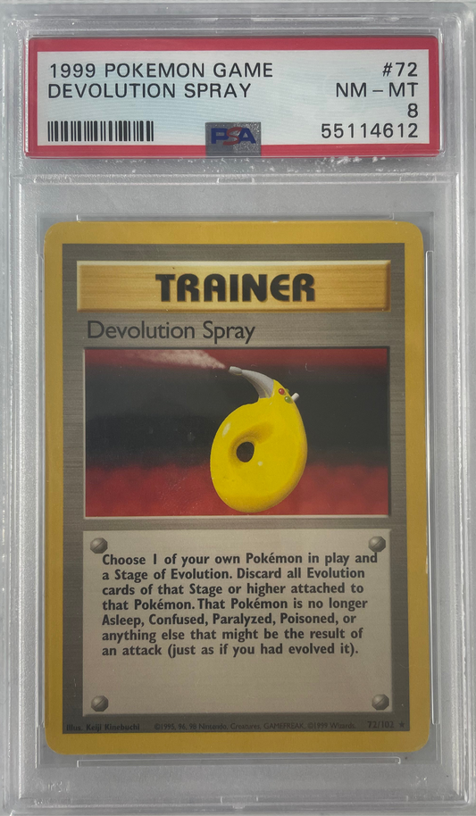 1999 POKEMON GAME DEVOLUTION SPRAY #72 PSA 8