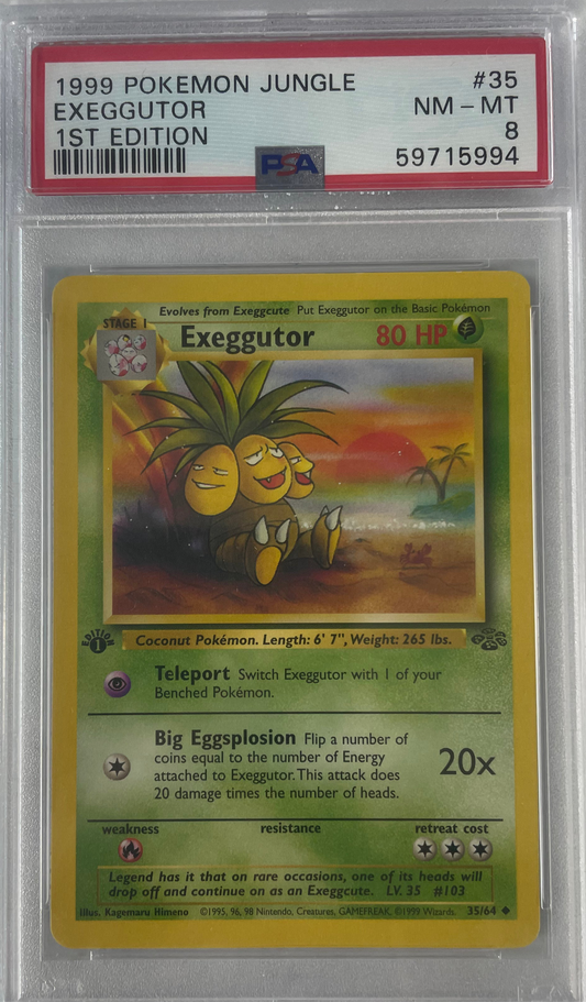 1999 POKEMON JUNGLE EXEGGUTOR 1ST EDITION #35 PSA 8