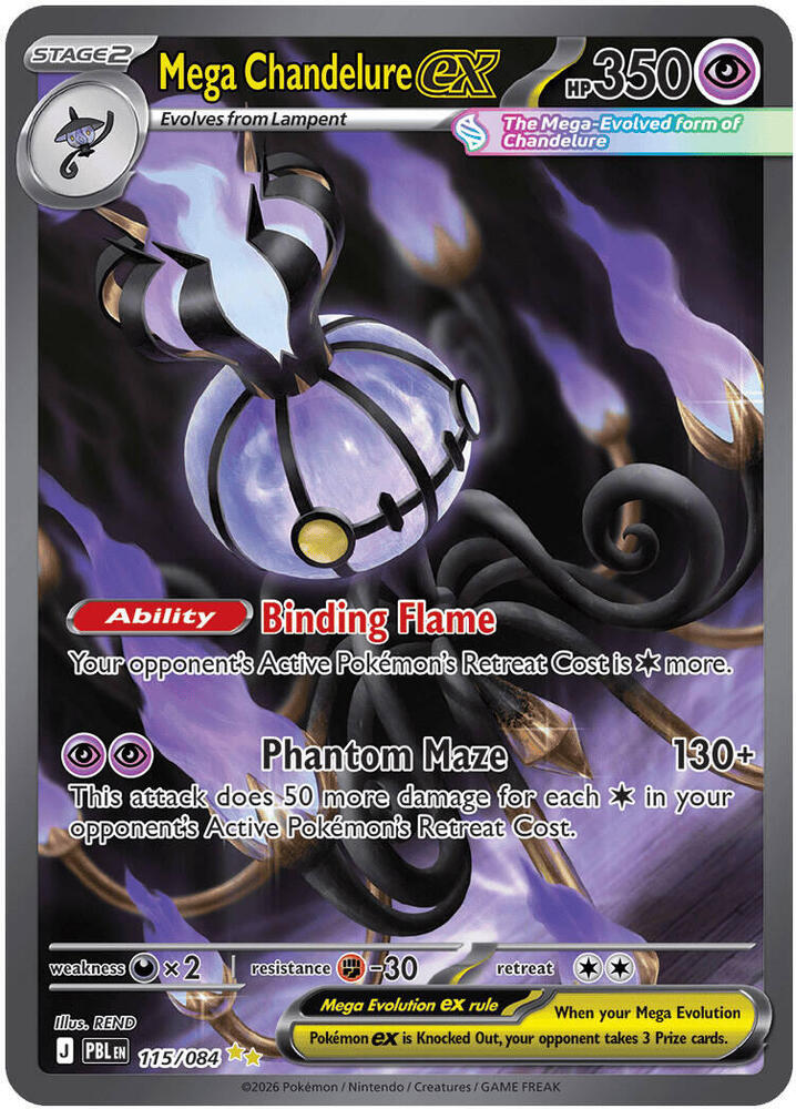 Mega Chandelure ex - 115/084 - ME05: Pitch Black