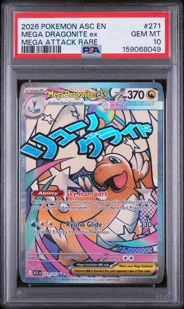 2026 POKEMON ASC EN-ASCENDED HEROES #271 MEGA DRAGONITE ex MEGA ATTACK RARE PSA 10
