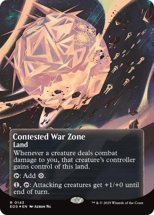 Contested War Zone (0143) (Borderless) (Galaxy Foil) - Edge of Eternities: Stellar Sights