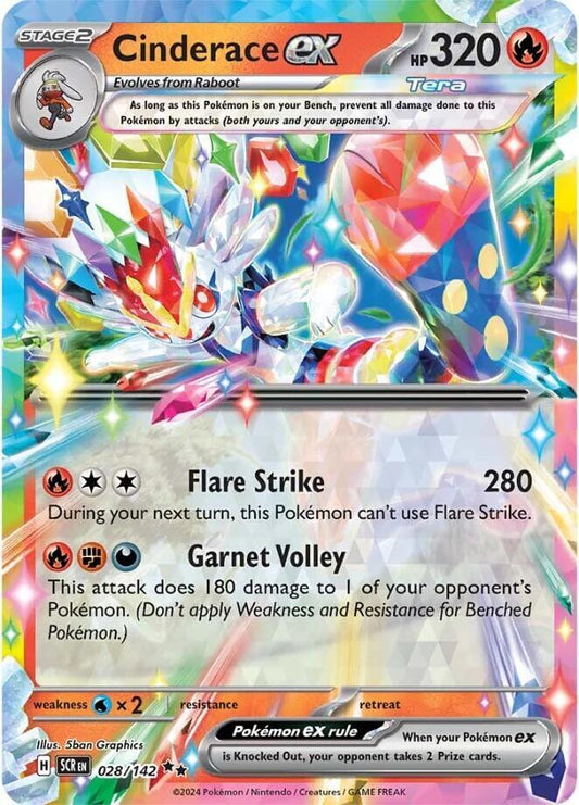 Cinderace ex - 028/142 - SV07: Stellar Crown