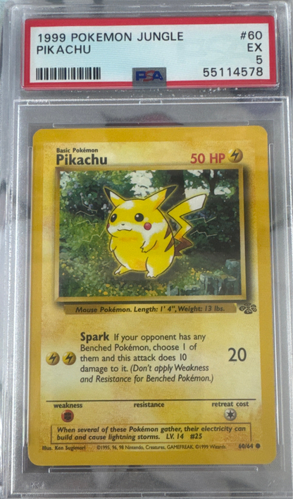 1999 POKEMON JUNGLE #60 PIKACHU PSA 5
