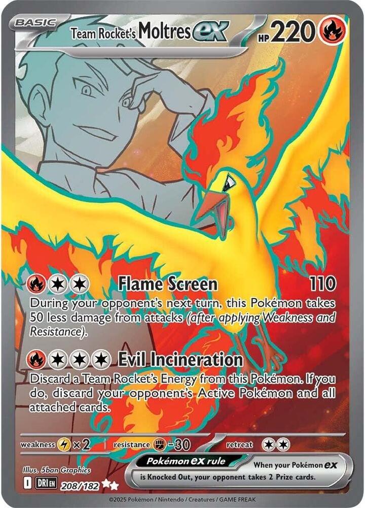 Team Rocket's Moltres ex - 208/182 - SV10: Destined Rivals