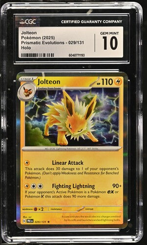 2025 POMEMON JOLTEON PRISMATIC EVOLUTION #029/131 CGC 10