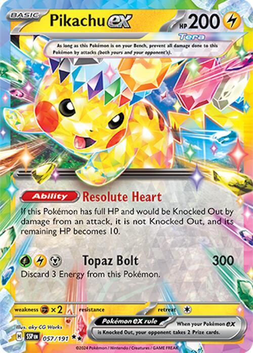 Pikachu ex - 057/191 - SV08: Surging Sparks