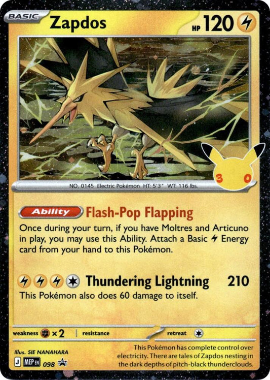Zapdos - 098 (30th Celebration) - ME: Mega Evolution Promo