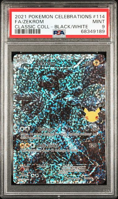 2021 POKEMON CELEBRATIONS CLASSIC COLLECTION #114 FA/ZEKROM CLASSIC COLL-BLACK/WHITE PSA 9