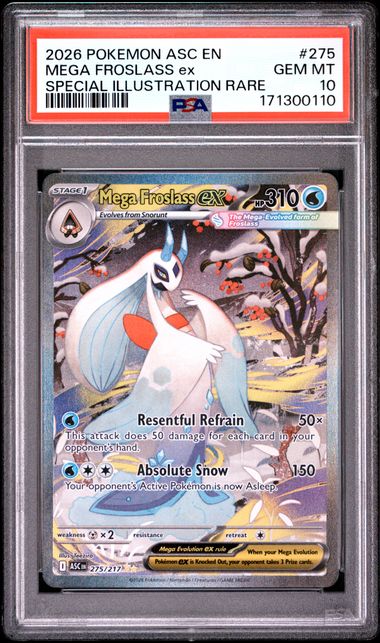 2026 POKEMON ASC EN-ASCENDED HEROES #275 MEGA FROSLASS ex SPECIAL ILLUSTRATION RARE PSA 10