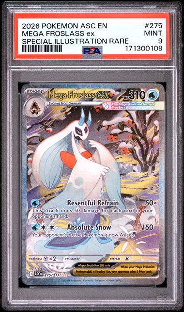 2026 POKEMON ASC EN-ASCENDED HEROES #275 MEGA FROSLASS ex SPECIAL ILLUSTRATION RARE PSA 9