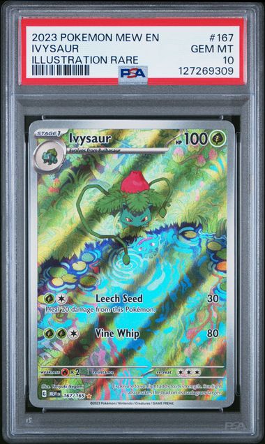 2023 POKEMON MEW EN-151 #167 IVYSAUR ILLUSTRATION RARE PSA 10