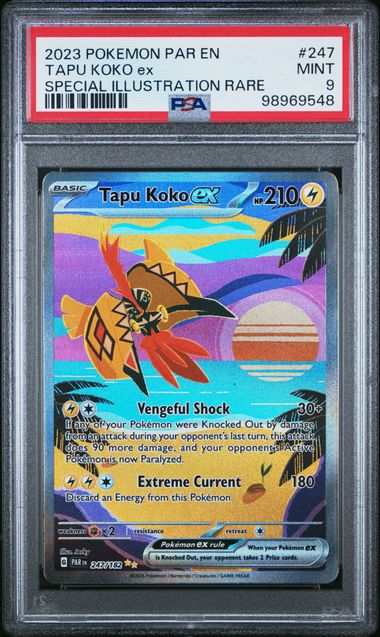 2023 POKEMON PAR EN-PARADOX RIFT TAPU KOKO EX SPECIAL ILLUSTRATION RARE #247 PSA 9