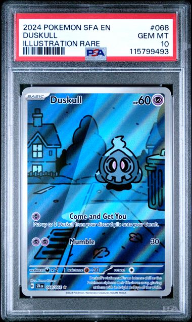 2024 POKEMON SFA EN-SHROUDED FABLE DUSKULL ILLUSTRATION RARE #068 PSA 10