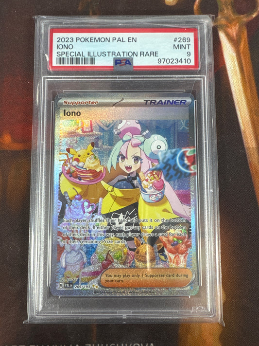 PokéMon TCG Iono #269 Special Illustration Rare PSA 9