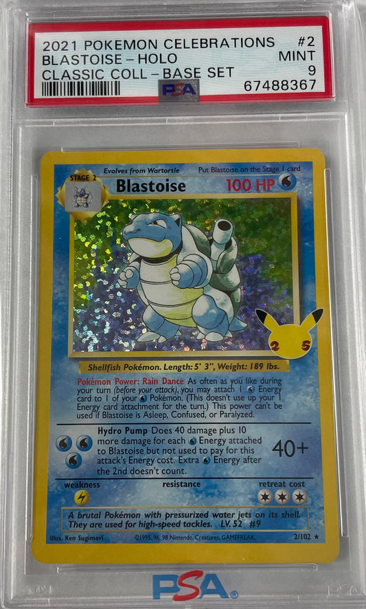 2021 POKEMON CELEBRATIONS BLASTOISE - HOLO #2 PSA 9