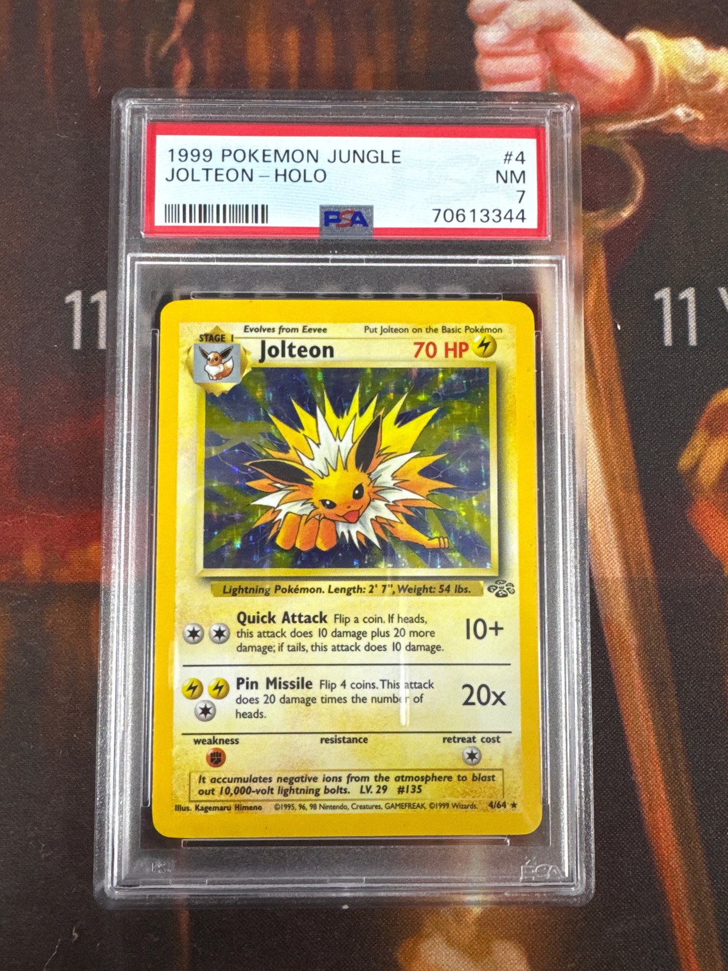 1999 Pokemon Jungle Jolteon #4 PSA 7