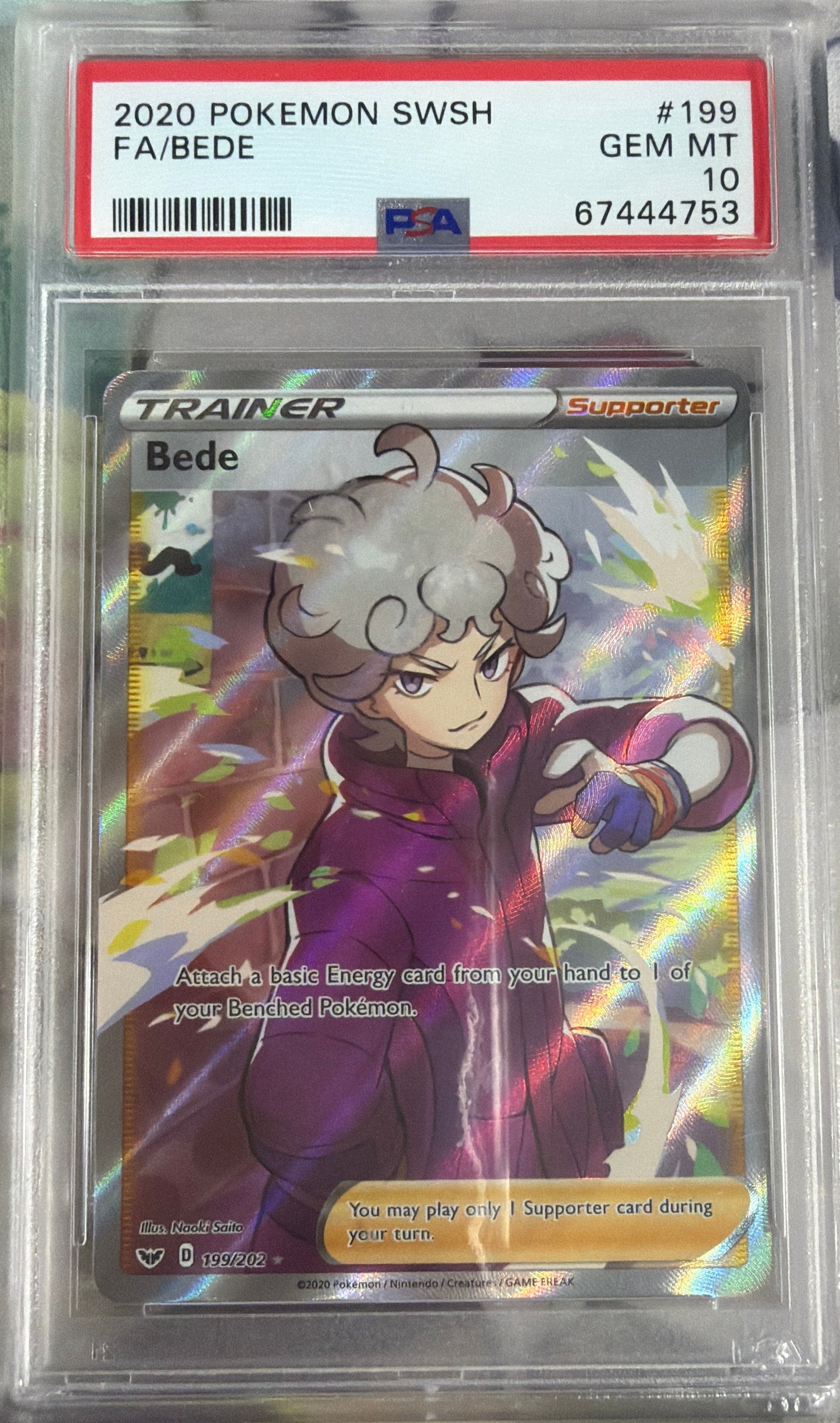 2020 POKEMON SWORD & SHIELD #199 FA/BEDE PSA 10