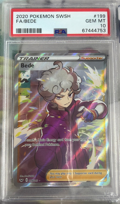 2020 POKEMON SWORD & SHIELD #199 FA/BEDE PSA 10
